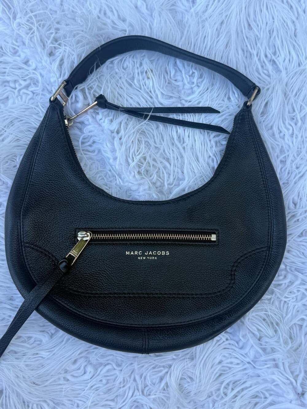 Marc Jacobs Crescent Shoulder Hobo Bag Black Leather